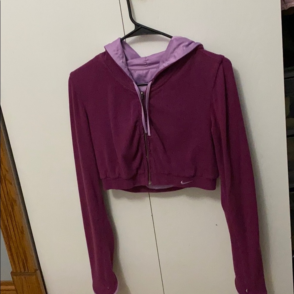 nike vintage purple crop hoodie